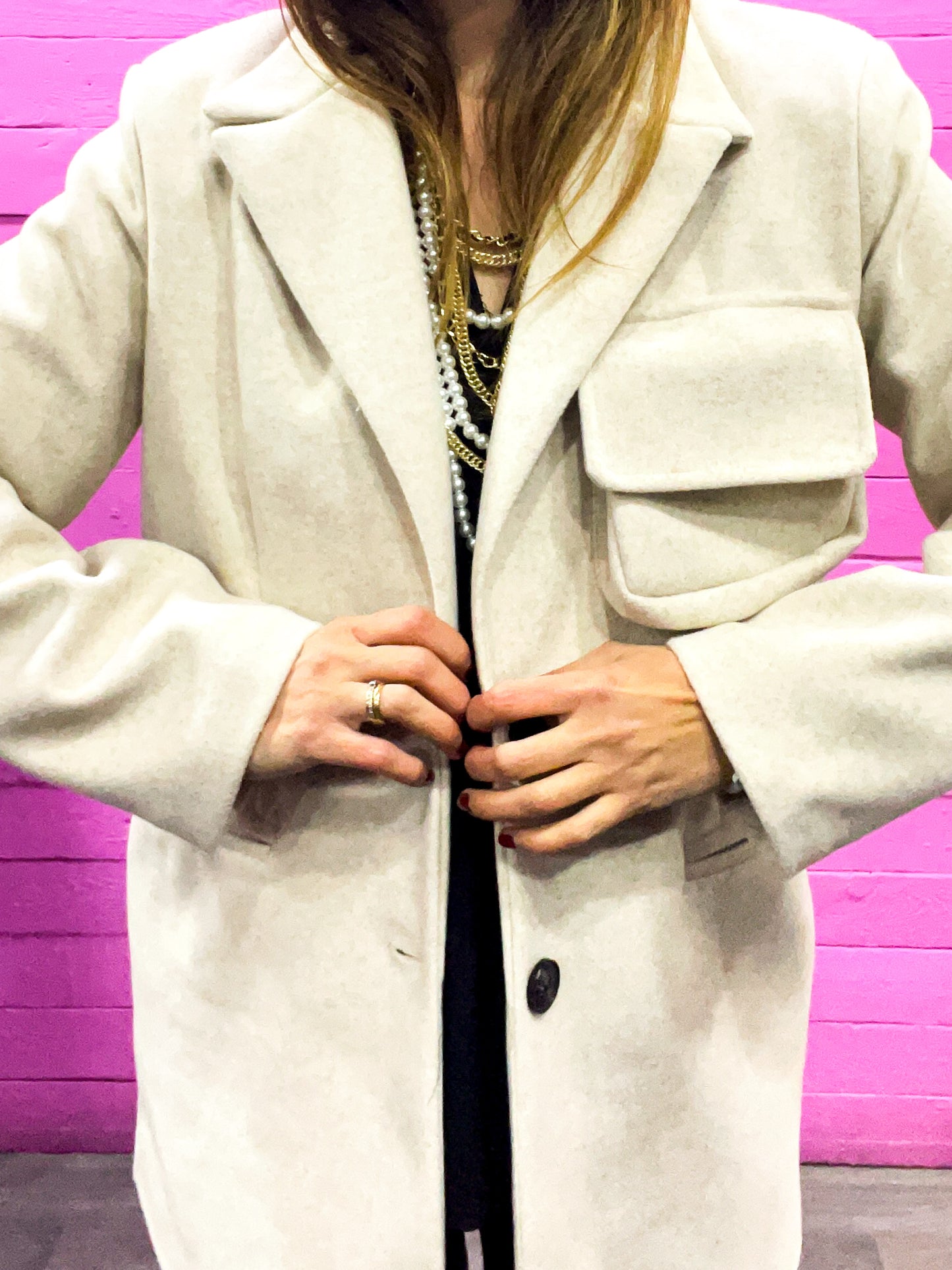 Cappotto Pocket Panna