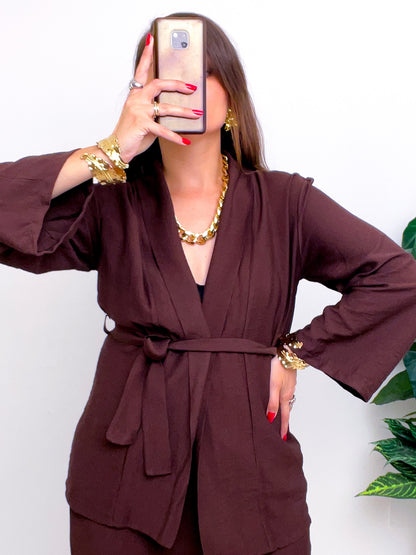 Tailleur Eva Marrone