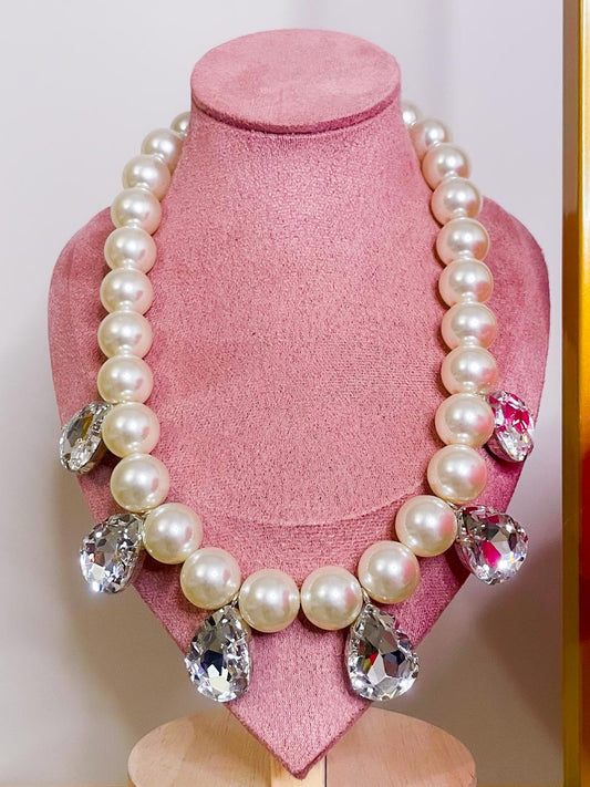 Collana Perle Strass