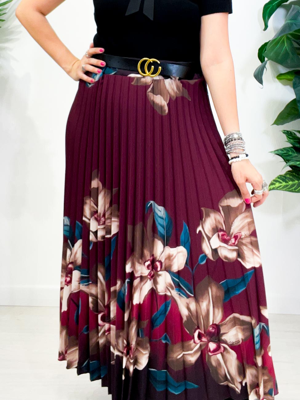 Gonna Plisse Fiori B