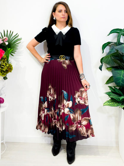 Gonna Plisse Fiori B